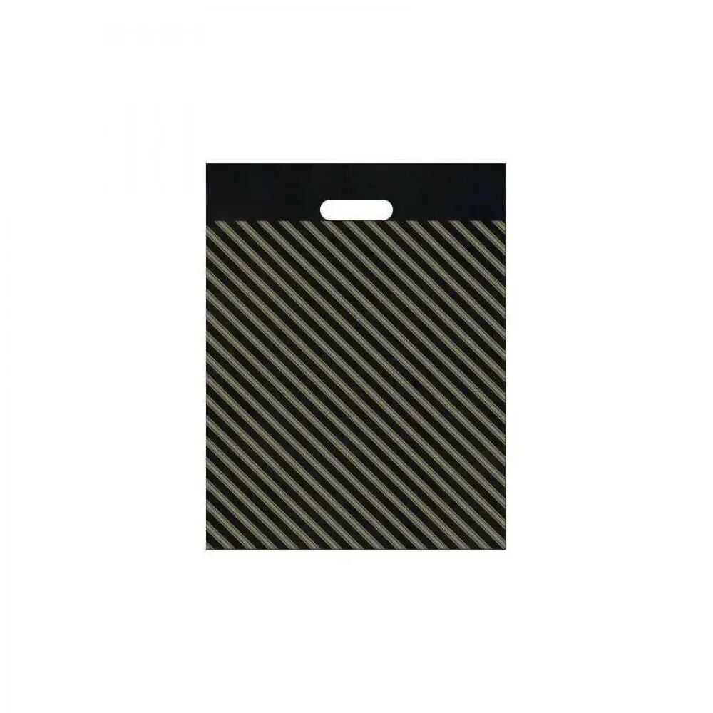 Takviyeli Siyah Çizgili Poşet No:3 33x45 cm - 50 Adet