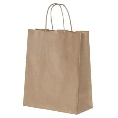 Büküm Saplı Kağıt Çanta Esmer Kraft 38x25x36 cm