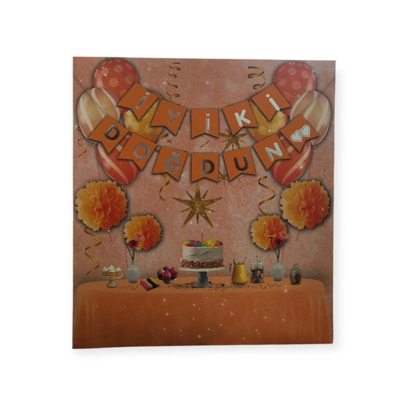 Uzar Yazı Turuncu Silver ''İyi Ki Doğdun'' Banner