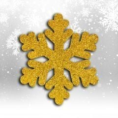 Strafor Kar Tanesi – Gold Renkli Büyük Boy (45 cm)