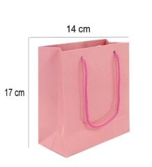 14x17 cm Düz Pembe Çanta – 25’li Paket