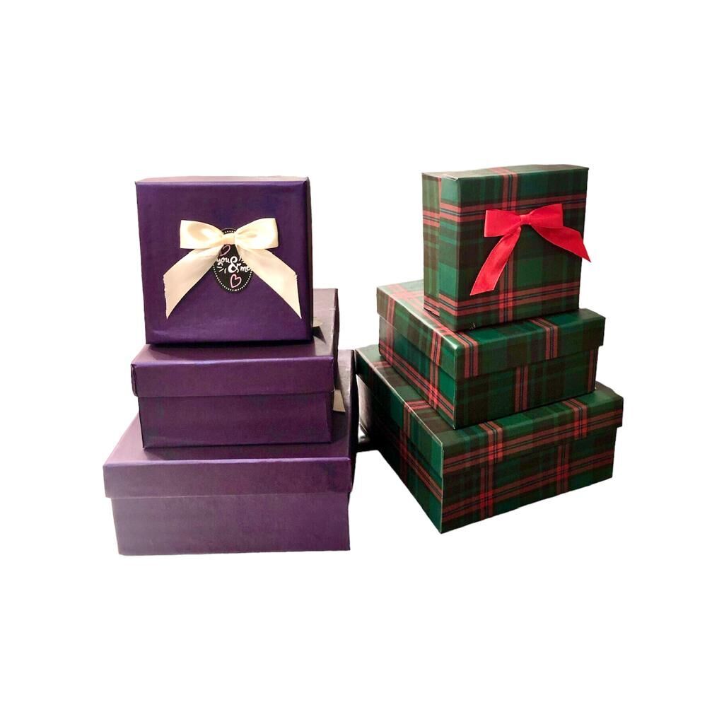 Kare Kutu 3'lü Set – Karışık Renk ve Desen