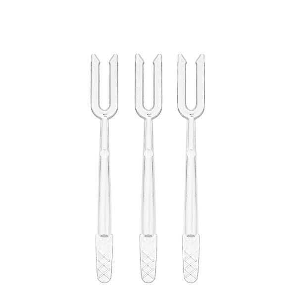 Plastik Cips Çatalı 8 cm Şeffaf 100 Adet