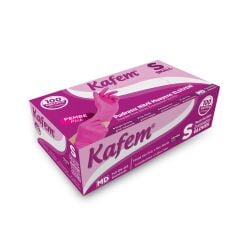 Kafem Pembe Nitril Eldiven Pudrasız (S) 100 Lü X 5 Paket