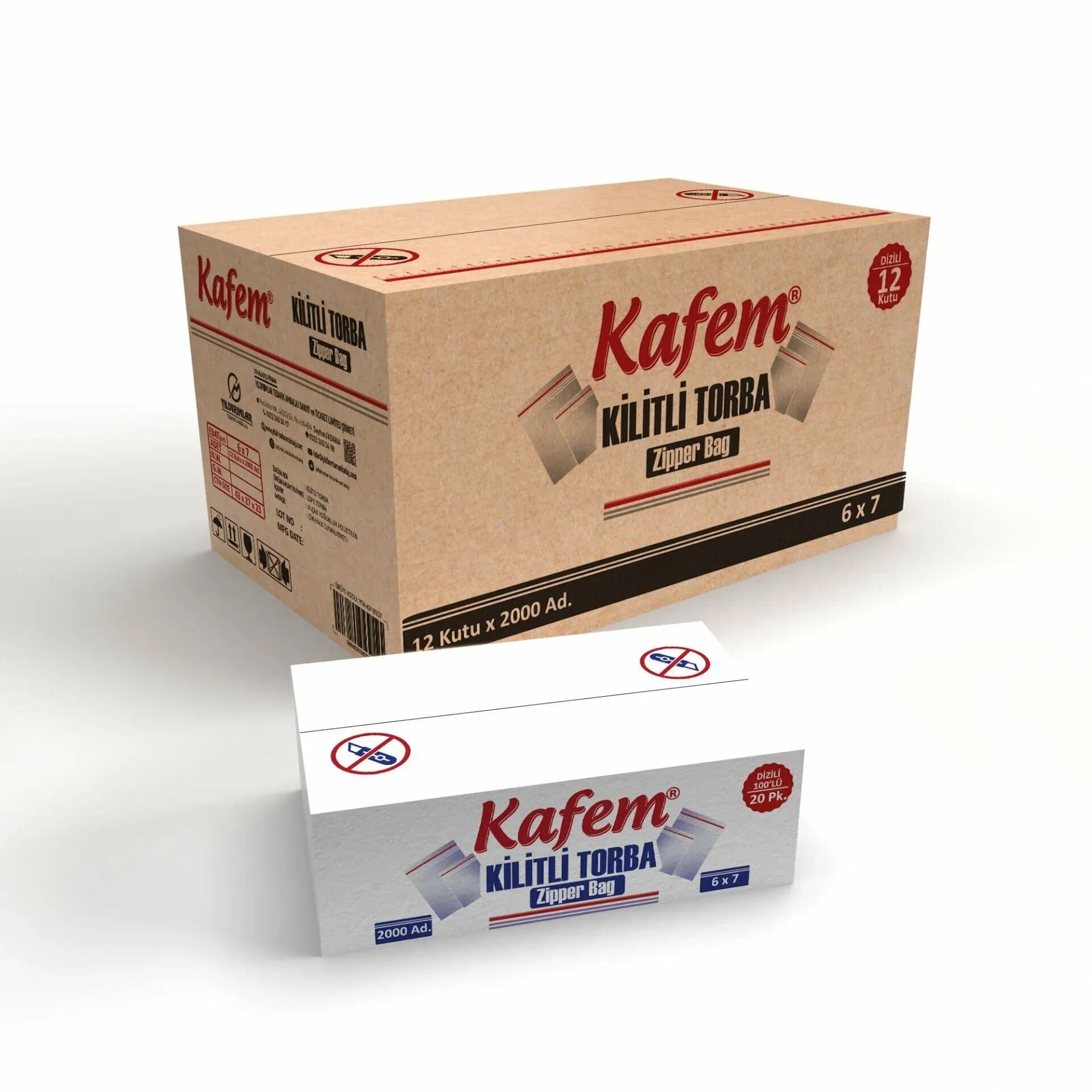 6 X 7 cm Kilitli Poşet / Naylon Torba (2000 Adet ) Koli - Kafem