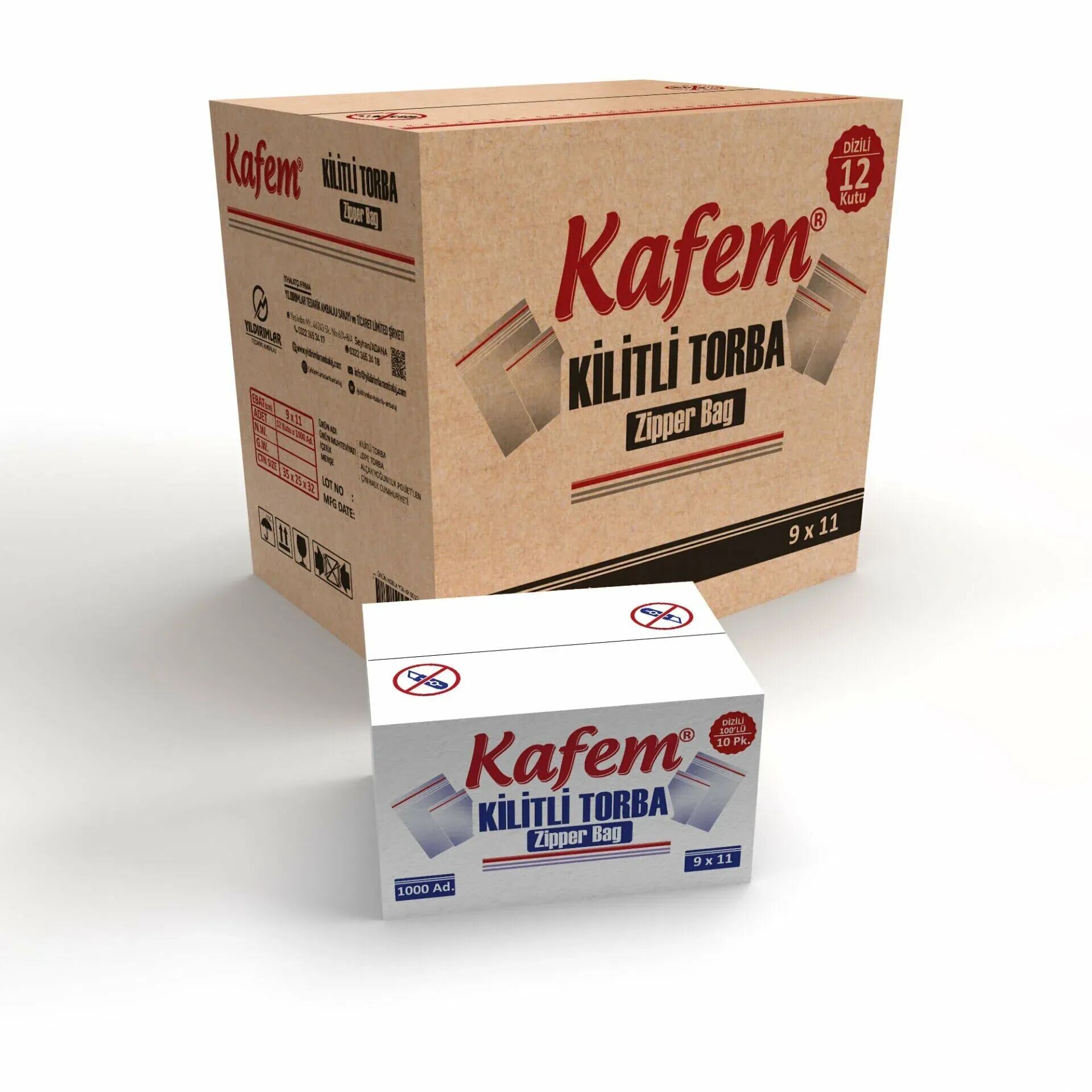 9 X 11cm Kilitli Poşet / Naylon Torba ( 1000det ) Koli - Kafem