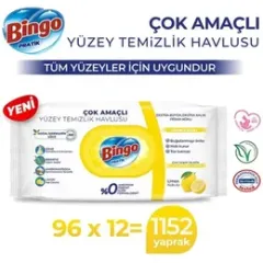 Bingo Limon Kokulu 96'lı Pratik Yüzey Temizlik Havlusu