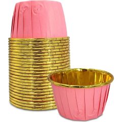 Kafem Muffin Kek Kapsülü Pembe-Altın 25li X 60 Paket (Koli)