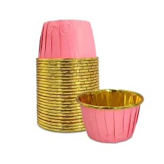 Kafem Muffin Kek Kapsülü Pembe-Altın 25li X 60 Paket (Koli)