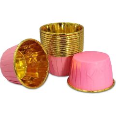 Kafem Muffin Kek Kapsülü Pembe-Altın 25li