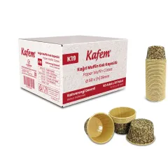 Kafem Muffin Kek Kapsülü Kahverengi Desenli 50li X 30 Paket (Koli)