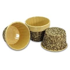 Kafem Muffin Kek Kapsülü Kahverengi Desenli 50li