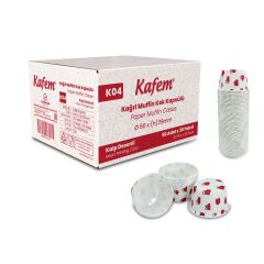 Kafem Kalp Puantiyeli Muffin Kek Kapsülü 50li X 30 Paket (Koli)