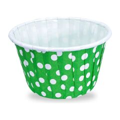 Kafem Yeşil Puantiyeli Muffin Kek Kapsülü 50li X 30 Paket (Koli)