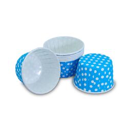 Kafem Açık Mavi Puantiyeli Muffin Kek Kapsülü 50li