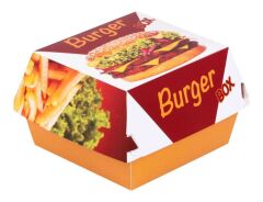 Hamburger Kutusu Karton Fast Food Boy Hamburger Baskılı 100 Adet