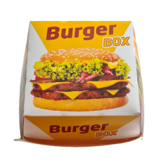 Hamburger Kutusu Karton Fast Food Boy Hamburger Baskılı 100 Adet