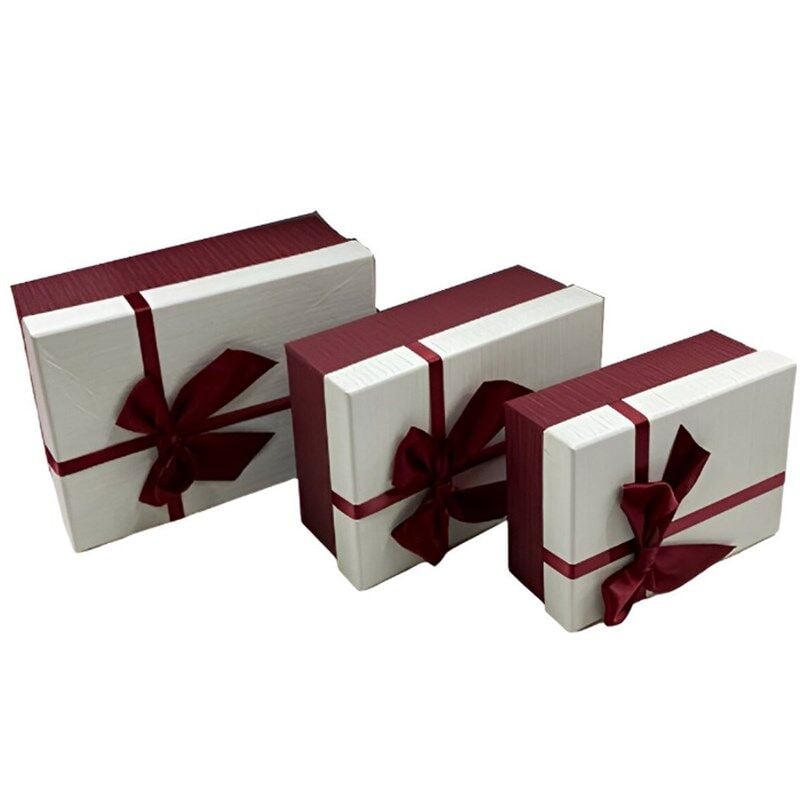 Dikdörtgen K1032 Çift Renk Hediye Kutusu 3lü