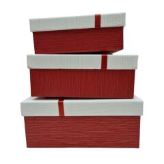 Dikdörtgen K1032 Çift Renk Hediye Kutusu 3lü