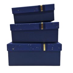 Dikdörtgen K0974 Desenli Hediye Kutusu 3lü