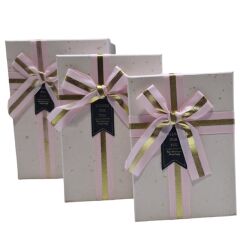 Dikdörtgen K0974 Desenli Hediye Kutusu 3lü