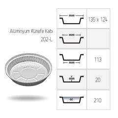 Alüminyum Künefe Kap 100 Adet