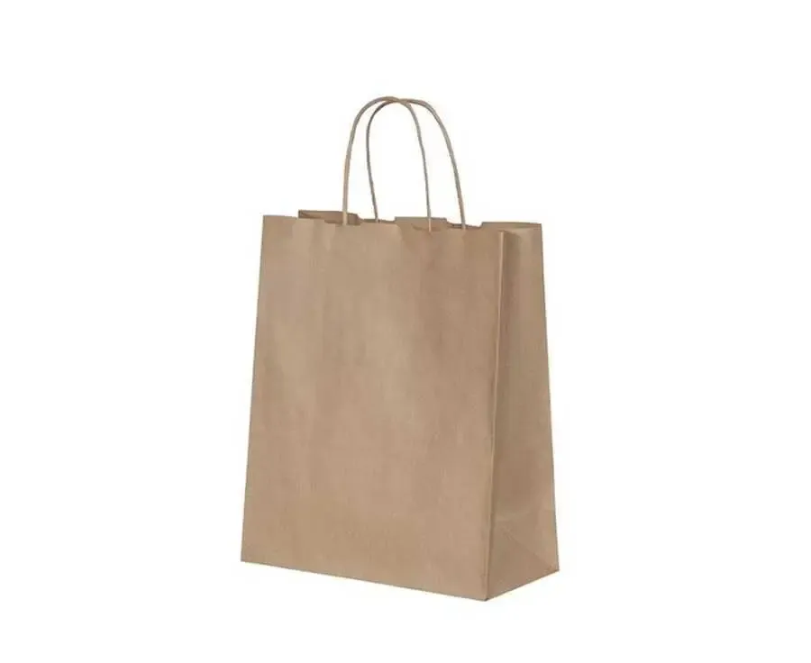 Burgu Saplı Kraft Kağıt Çanta 25x12x31 cm