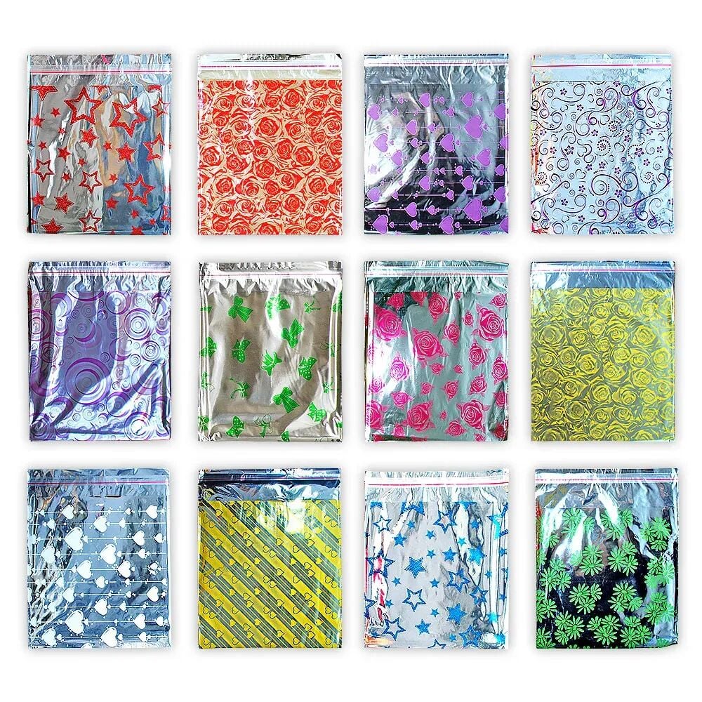 Metalize Bantlı Baskılı Hediye Poşeti (7x9) 100 Adet