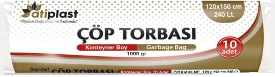 Atiplast Konteyner Çöp Torbası 120x150 Siyah 1000 Gr