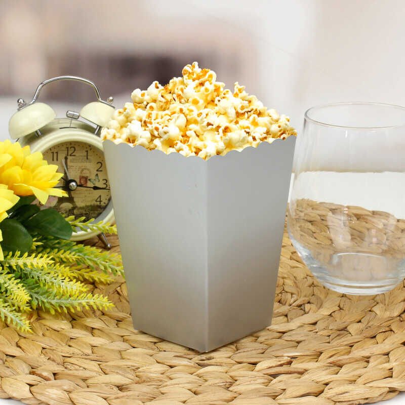 Popcorn Kutusu Mat Silver – 8’li Paket