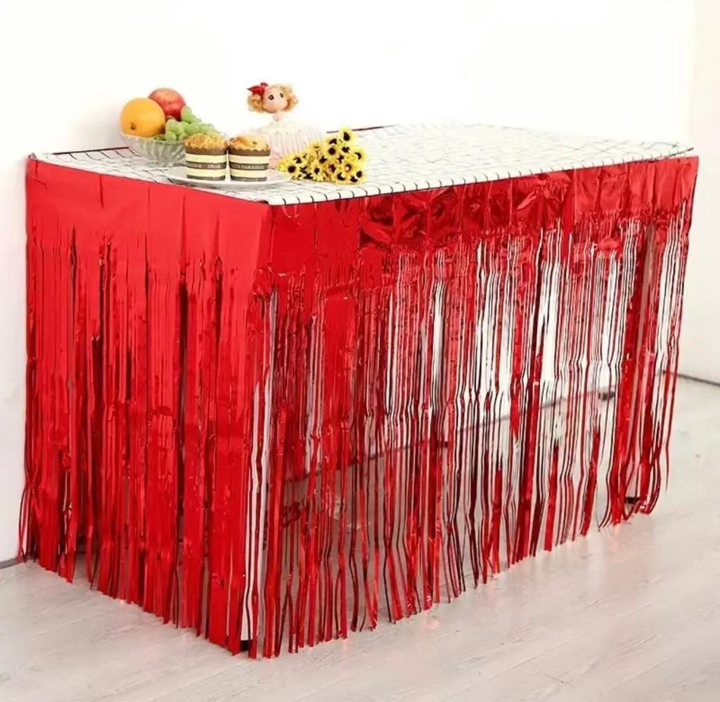 Masa Eteği Metalize Kırmızı – 70x310 cm