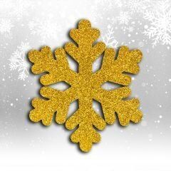 Strafor Kar Tanesi – Gold Renkli Büyük Boy (45 cm)