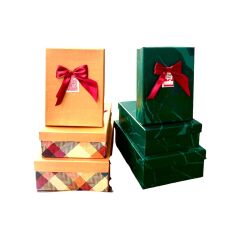 Dikdörtgen Kutu 3'lü Set – Karışık Renk ve Desen