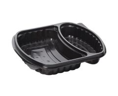 2 Bölmeli Kapaklı Servis Seti – Siyah