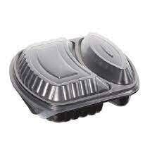 2 Bölmeli Kapaklı Servis Seti – Siyah 50 Adet