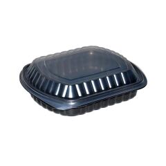 Kapaklı Bölmesiz Servis Seti – Siyah 50 Adet