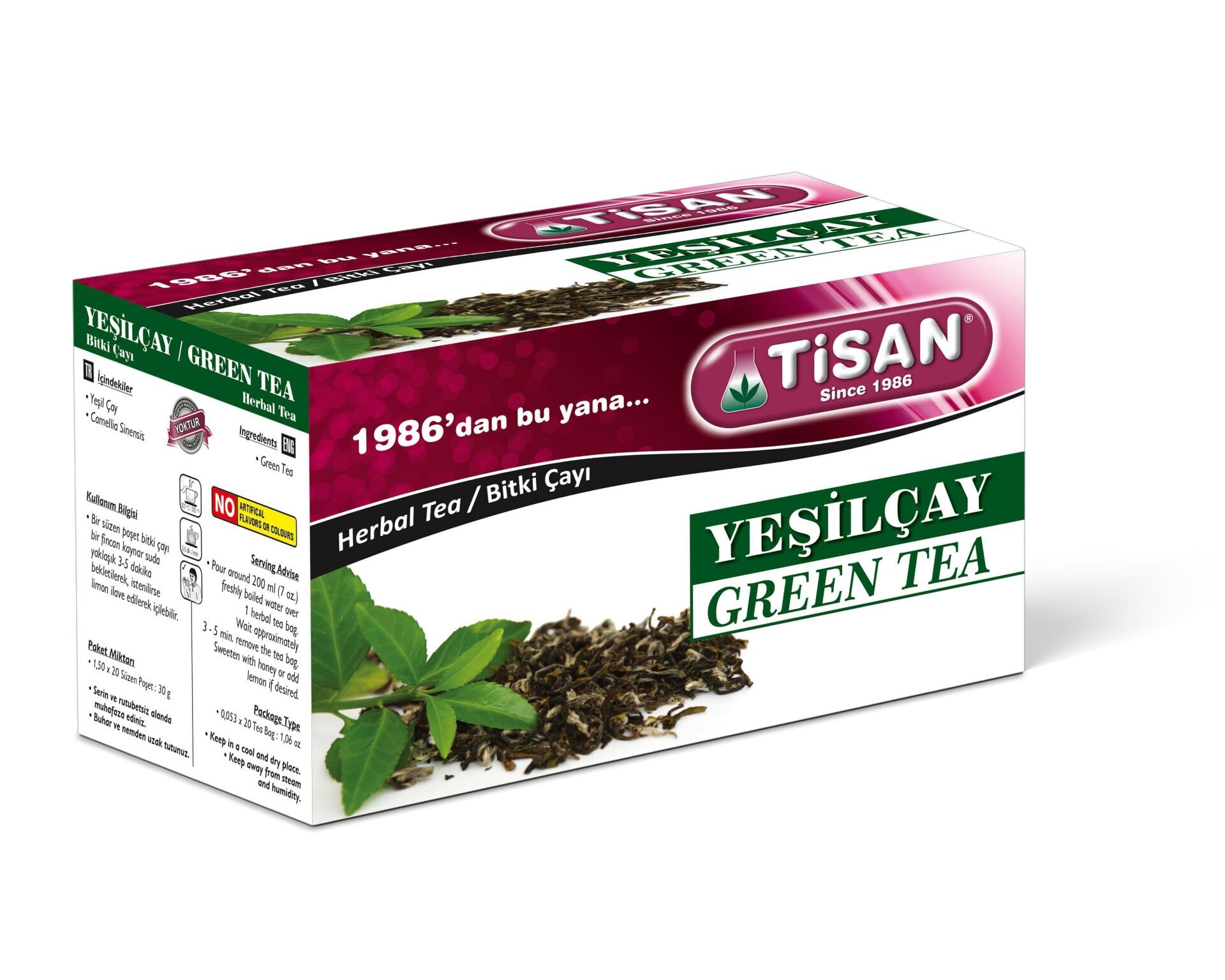 Yeşilçay (Yeşil Çay) Bitki Çayı 20 Sallama Poşet