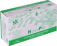 Has-Pet Lateks Pudralı Orta Boy (M) Muayene Eldiveni 100'lü