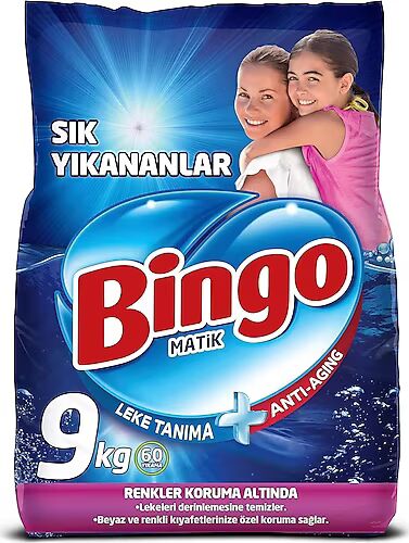 Bingo Matik Sık Yıkananlar Beyazlar ve Renkliler için 9 kg Toz Deterjan
