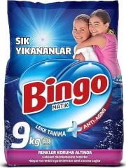 Bingo Matik Sık Yıkananlar Beyazlar ve Renkliler için 9 kg Toz Deterjan