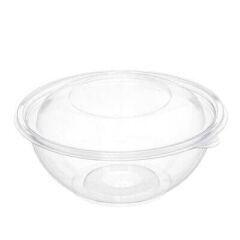 Şeffaf Yuvarlak Salata Kasesi Kapaklı  1000cc Pet