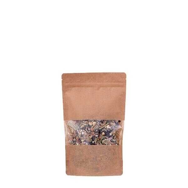 Kraft Pencereli Kilitli Doypack 11x18.5x7 cm - 100 gr 50 Adet