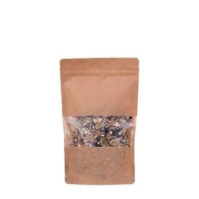 Kraft Pencereli Kilitli Doypack 13x22.5x7 cm - 250 gr 50 Adet