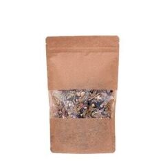 Kraft Pencereli Kilitli Doypack 16x27x8 cm - 500 gr 50 Adet