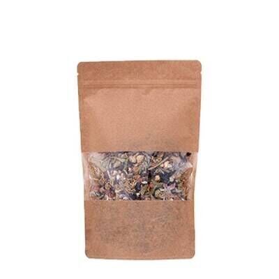 Kraft Pencereli Kilitli Doypack 16x27x8 cm - 500 gr 50 Adet