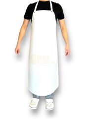 Suni Deri Beyaz Renk Mutfak Kasap Mermerci Önlüğü