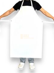 Suni Deri Beyaz Renk Mutfak Kasap Mermerci Önlüğü