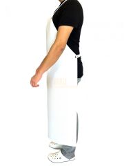 Suni Deri Beyaz Renk Mutfak Kasap Mermerci Önlüğü