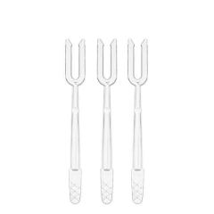 Plastik Cips Çatalı 8 cm Şeffaf 100 Adet