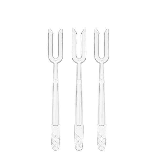 Plastik Cips Çatalı 8 cm Şeffaf 100 Adet